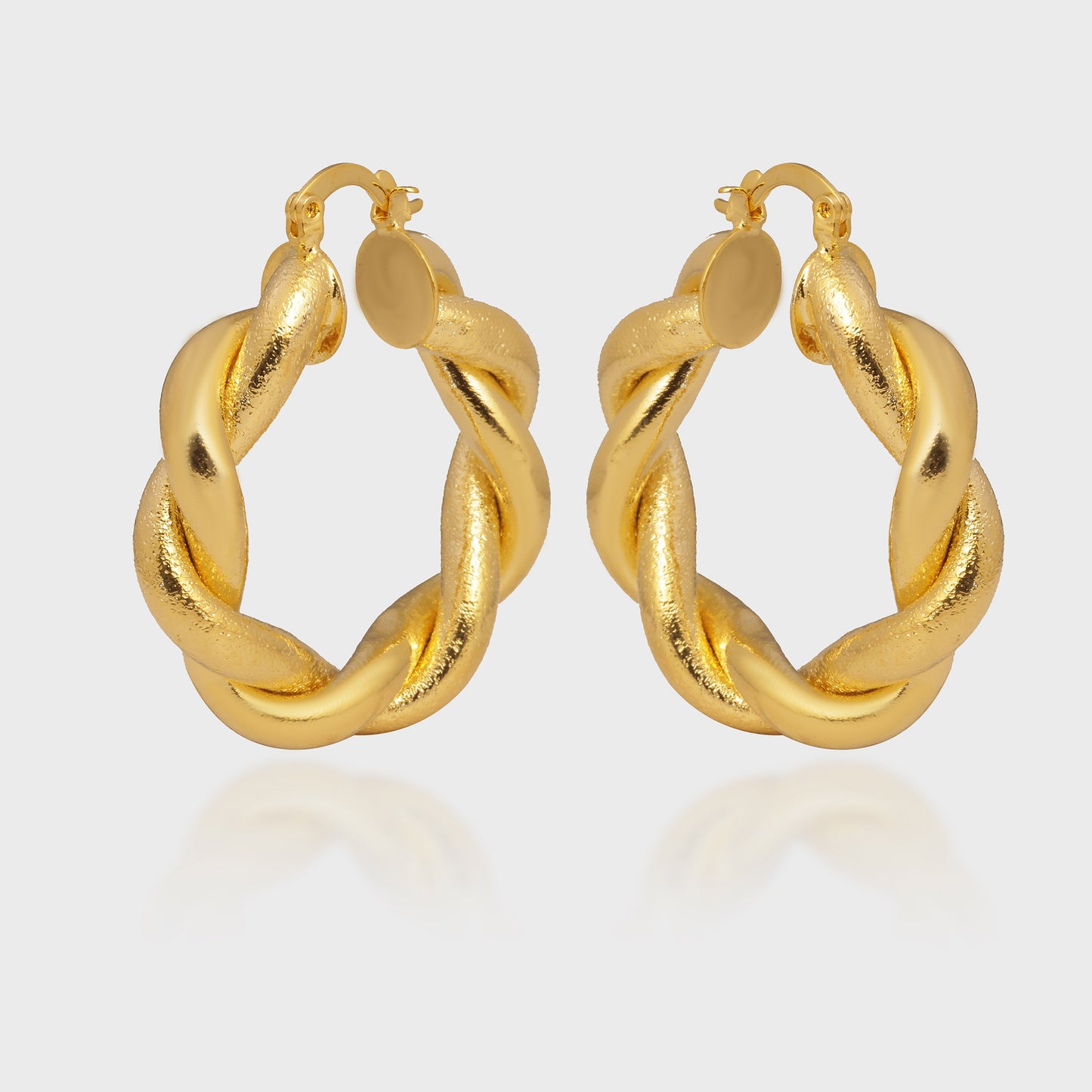 Golden Rope Hoop Earrings