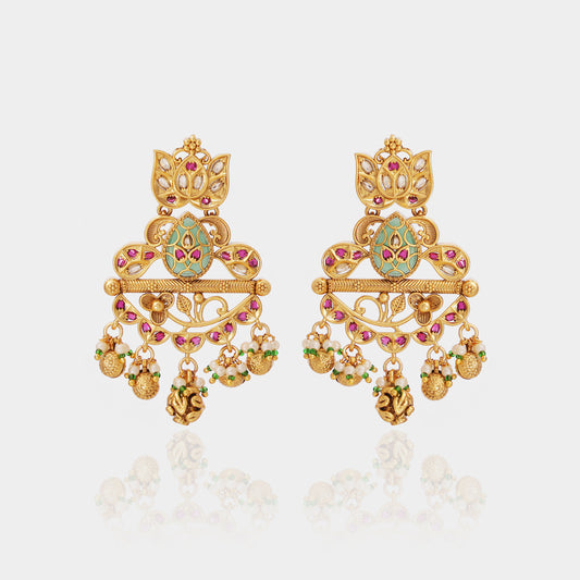 Antique Meenakari Heritage Earrings