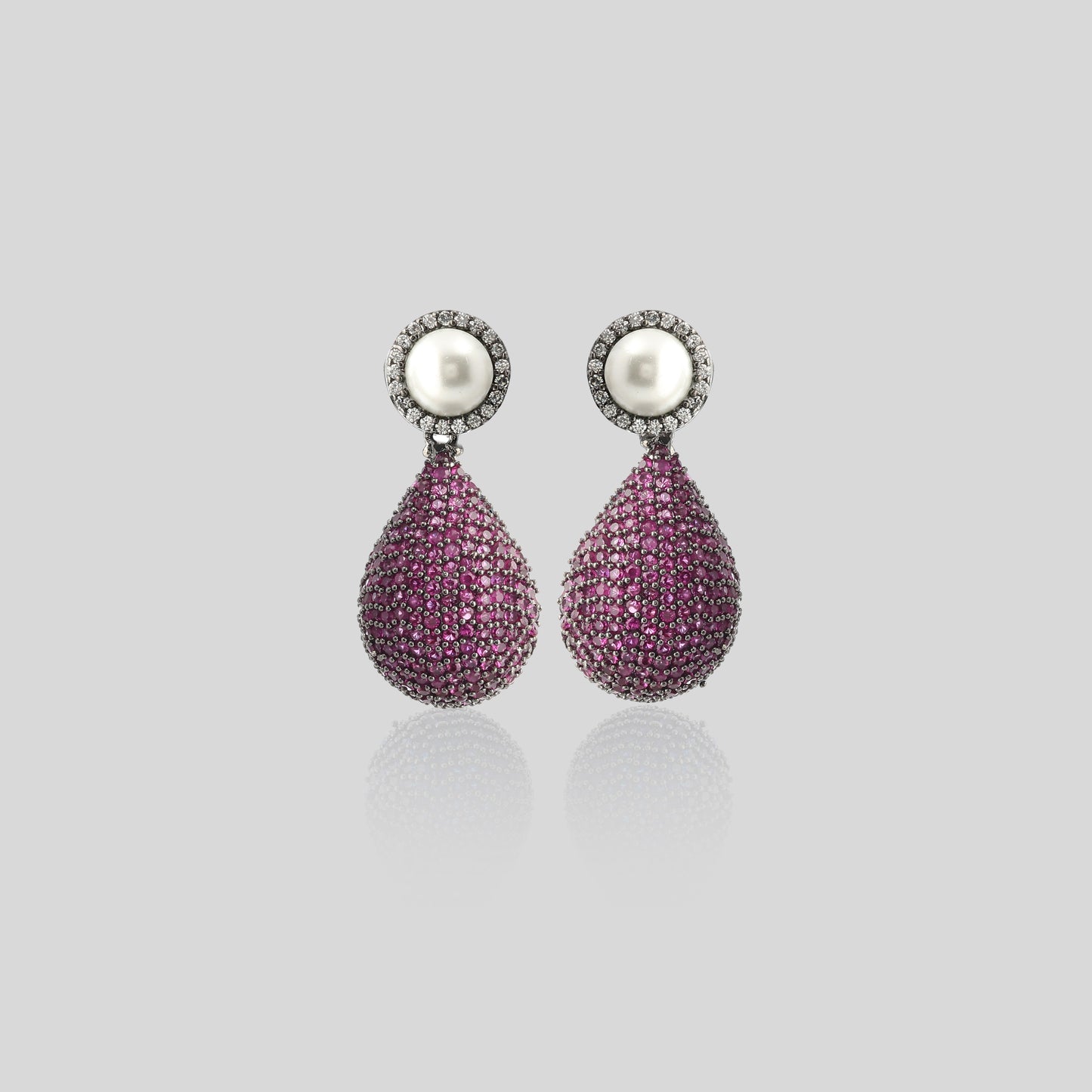Shimmer Pear Drop Statement Earrings