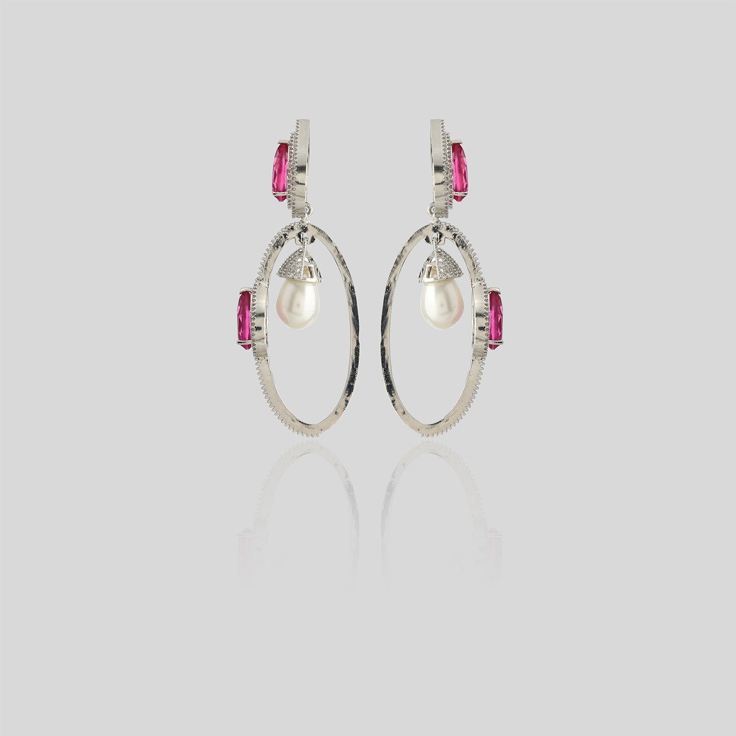 Ruby Pearl Cascade Earrings