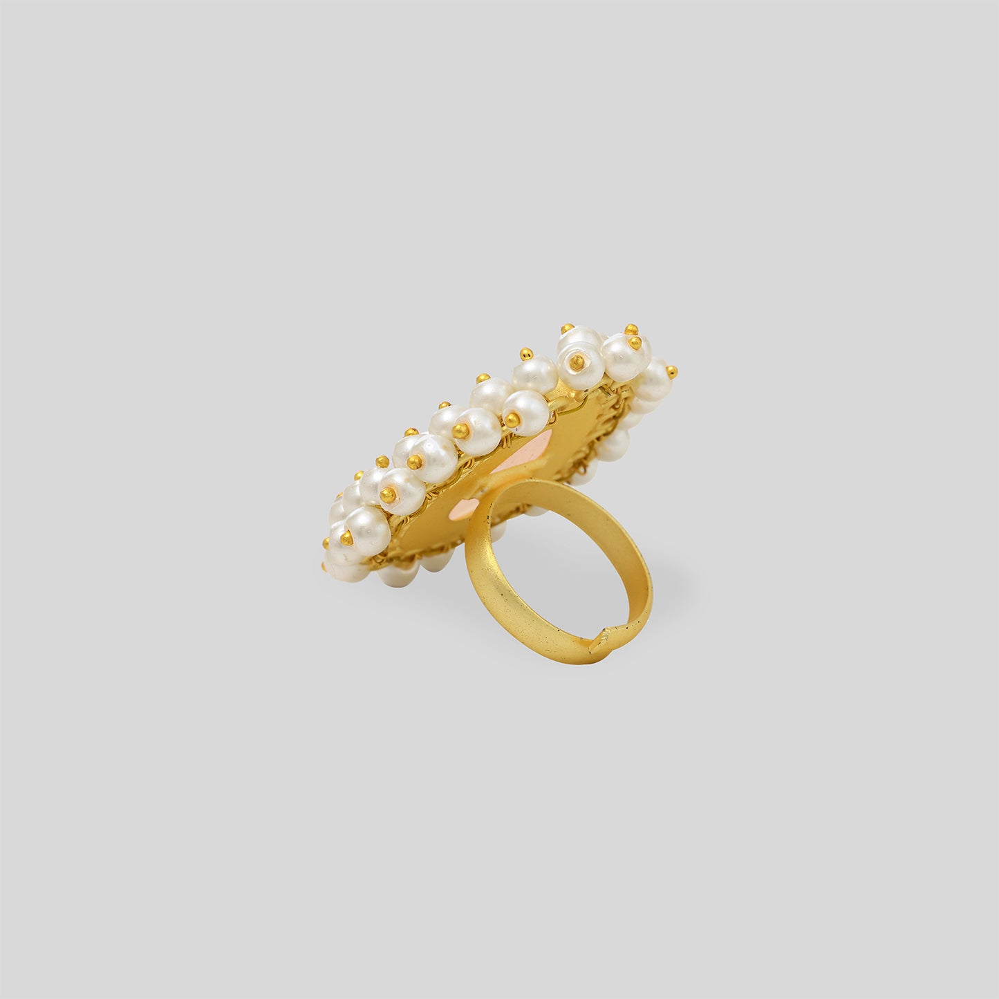 Celestine Peach Stone Ring