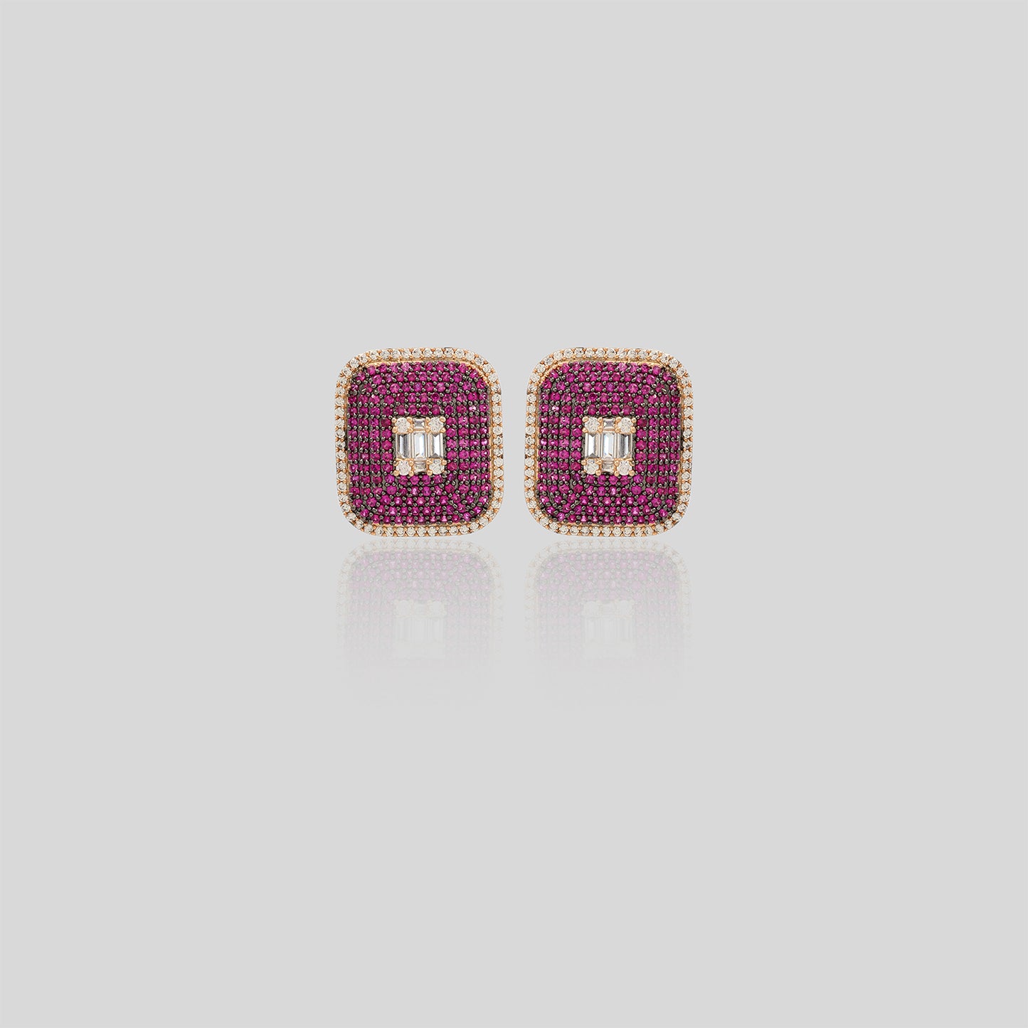 Classic Shimmer Baguette Studs