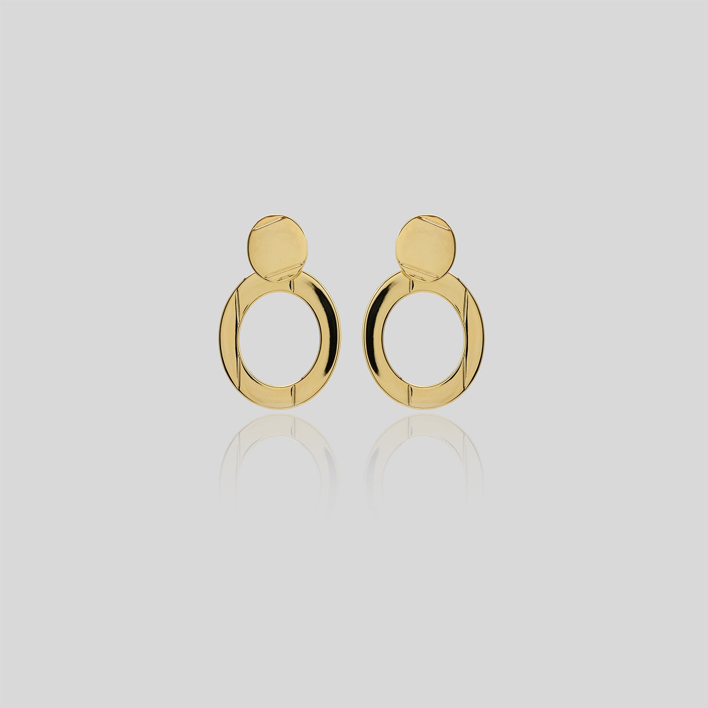 Golden Oval Loop Earrings
