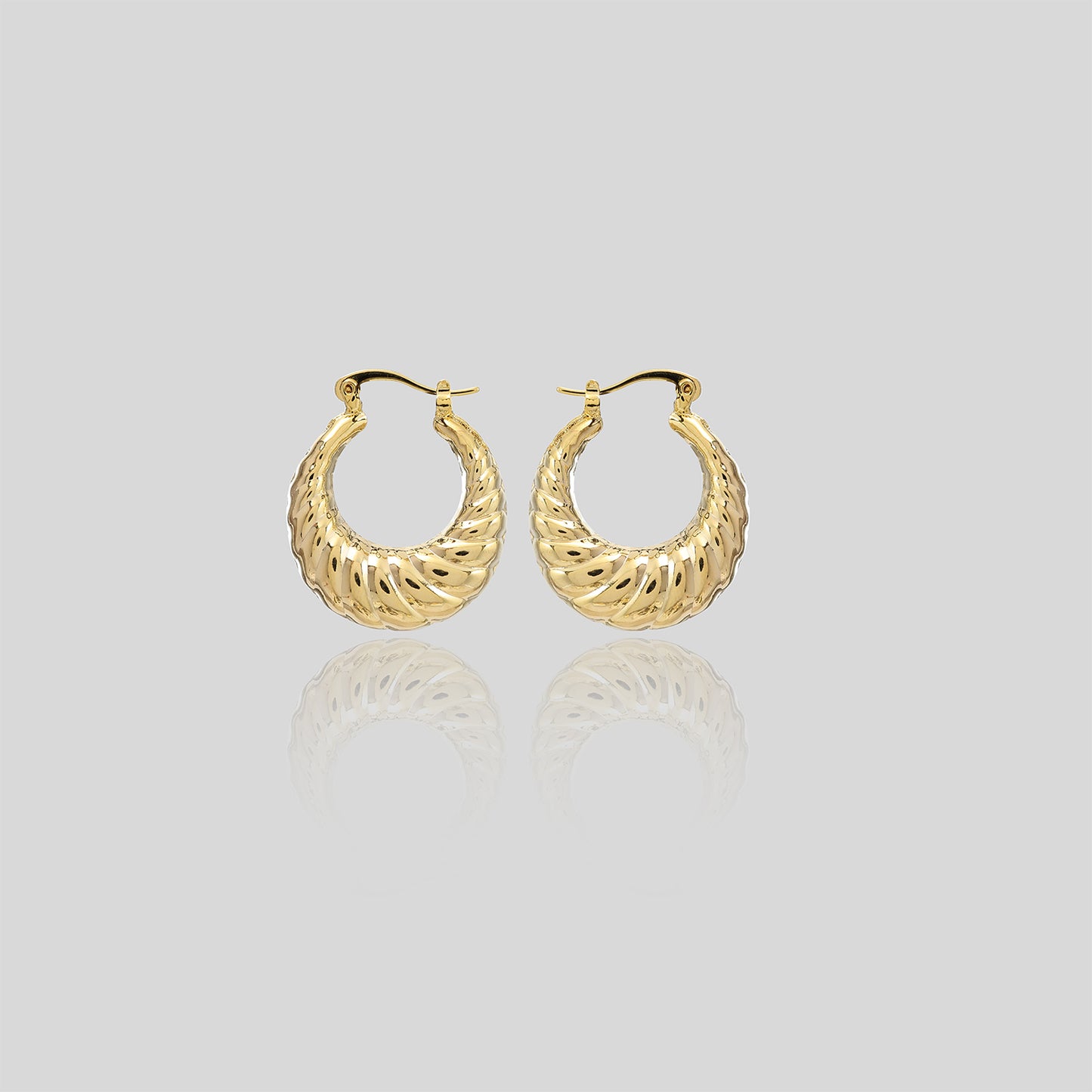 Golden Crossover Hoop Earrings