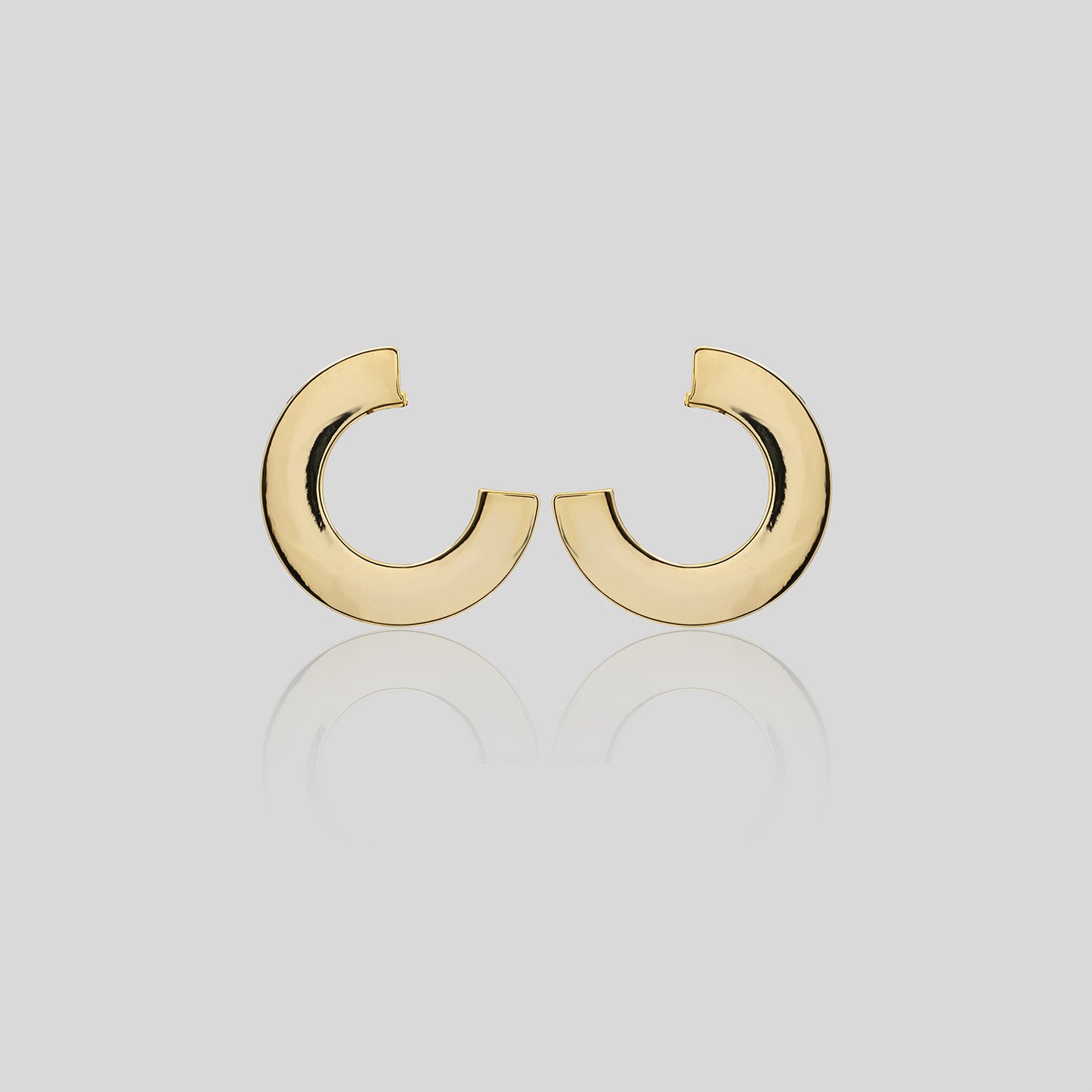 Golden Half-Circle Hoop Earrings