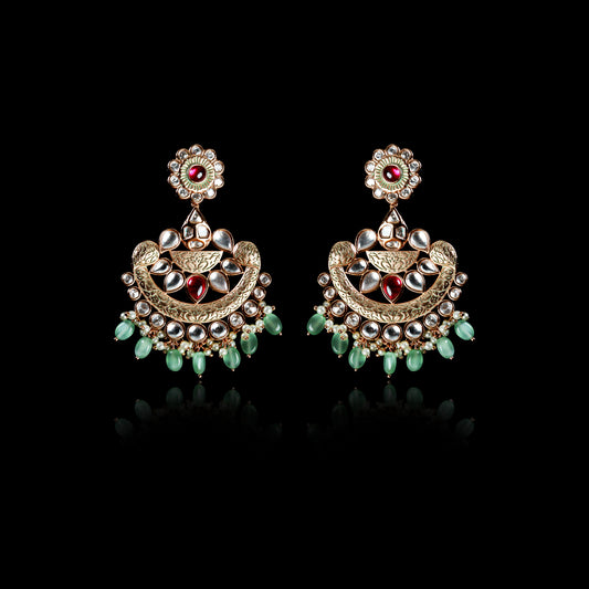 Imperial Kundan Chandbaali Earrings