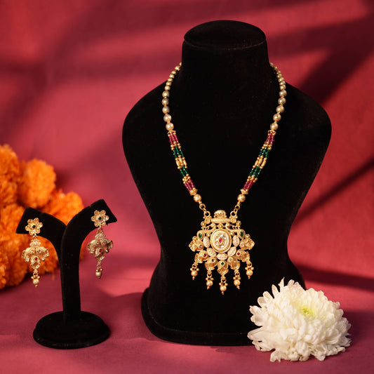 Sun Motif Temple Set Necklace