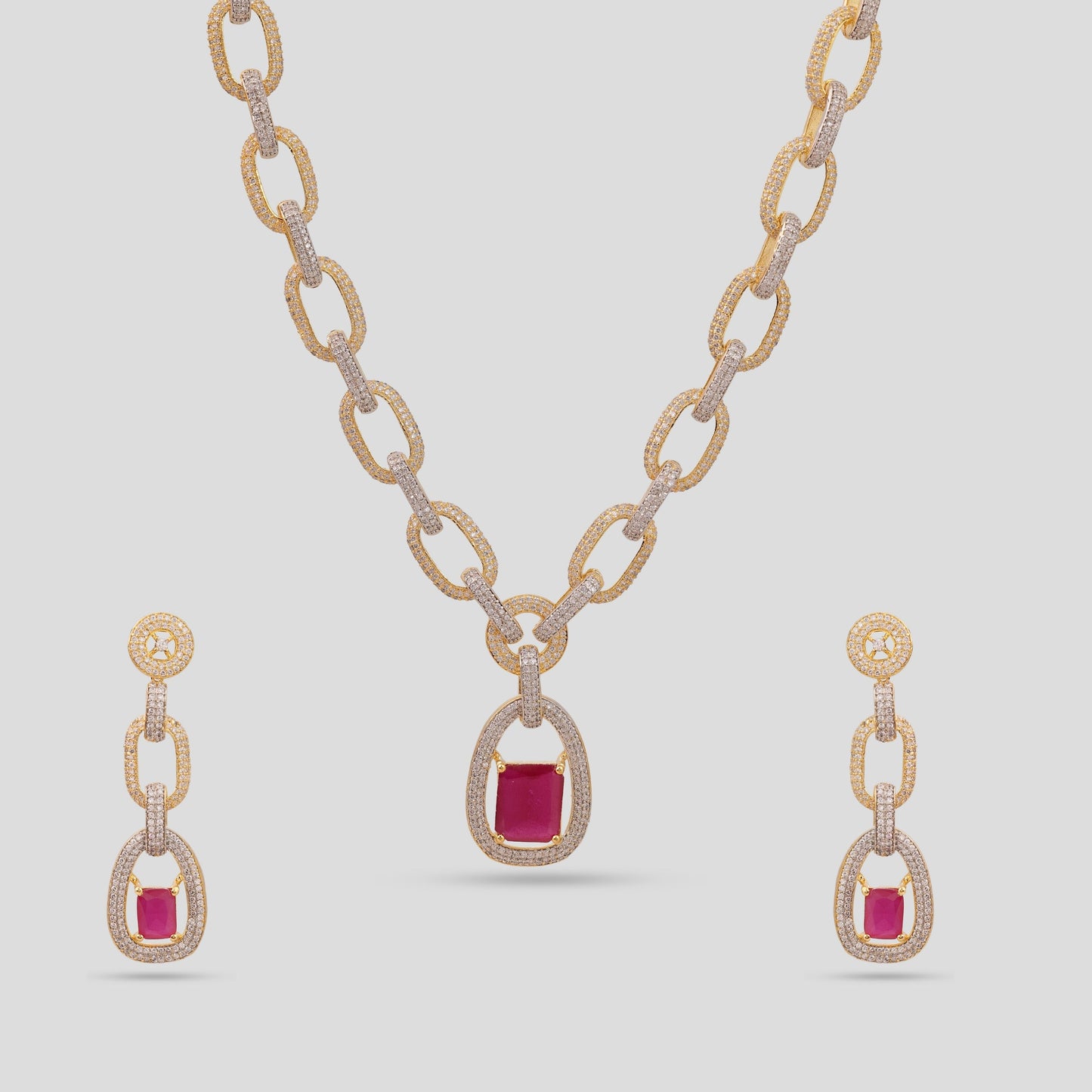 Ruby Pendent Chain Necklace