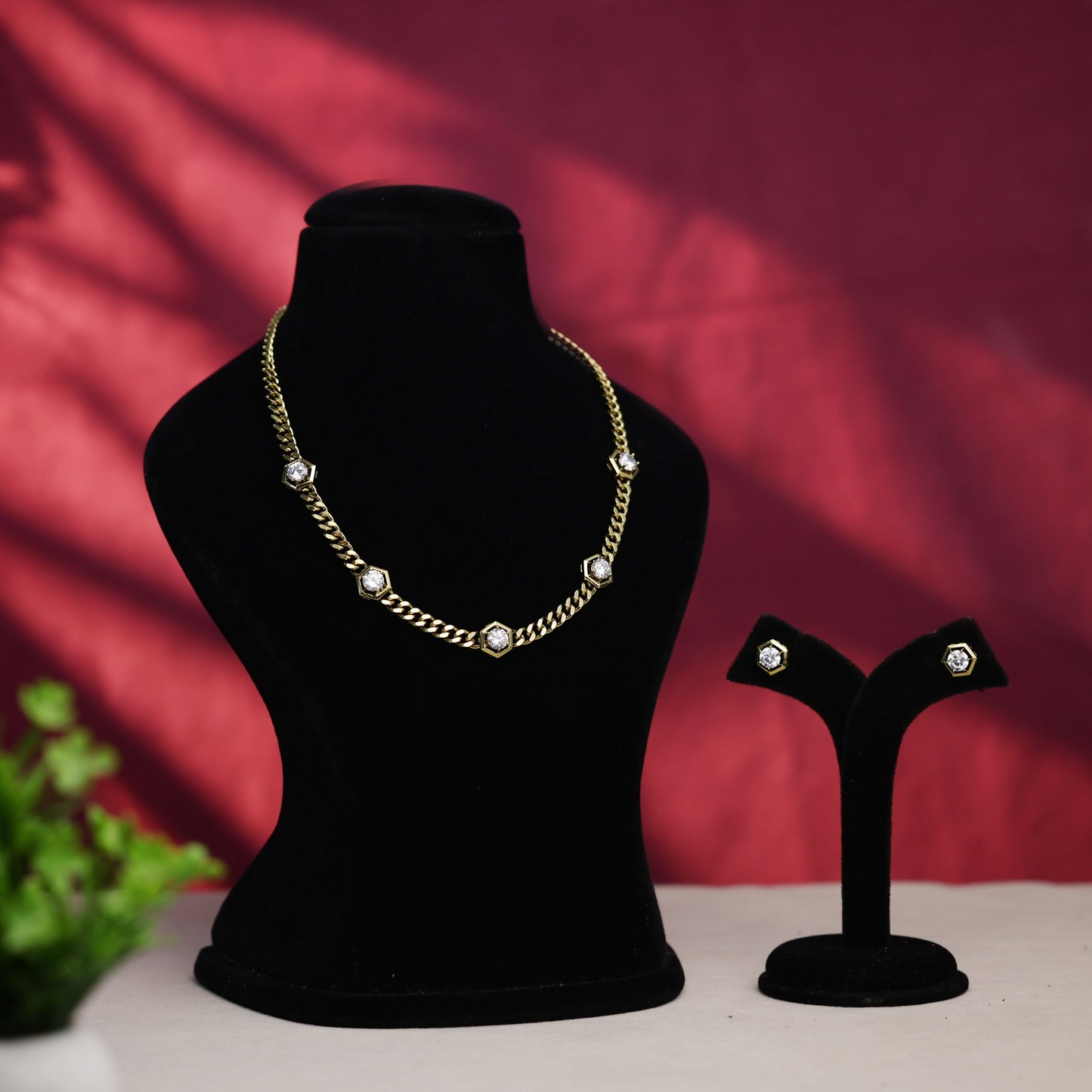 Gold Chain Tennis Necklace