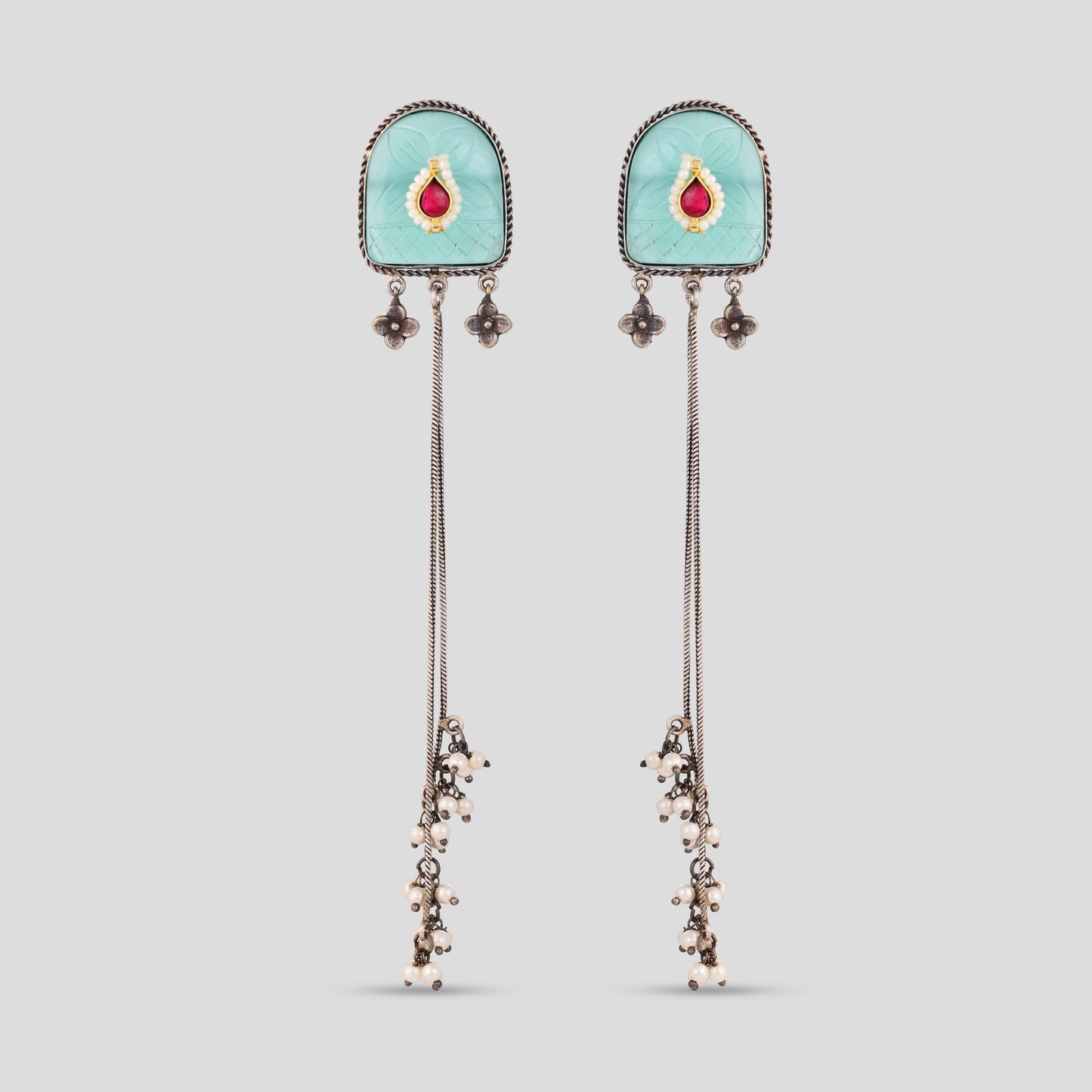 Oxidised Kashmiri Earrings