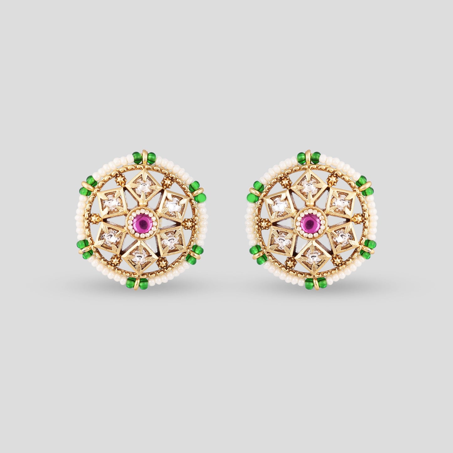 Traditional Polki and Beads Studds