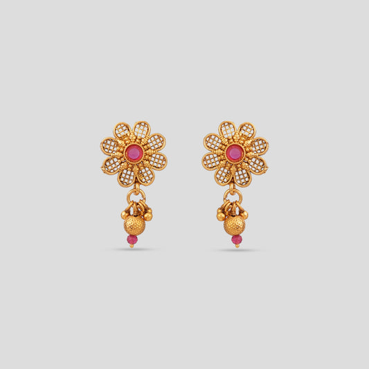 Bridal Bloom Choker in Dull Gold with Beads