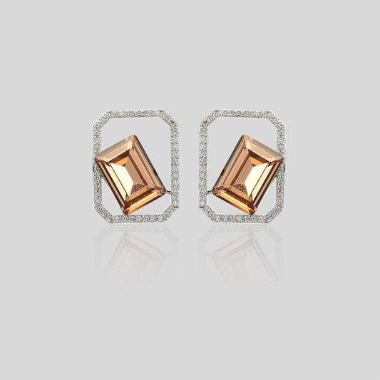 Tilted Radiance Diamond Stud Earrings