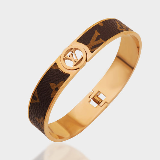 Noir Rose Gold Broad Emblem Bracelet