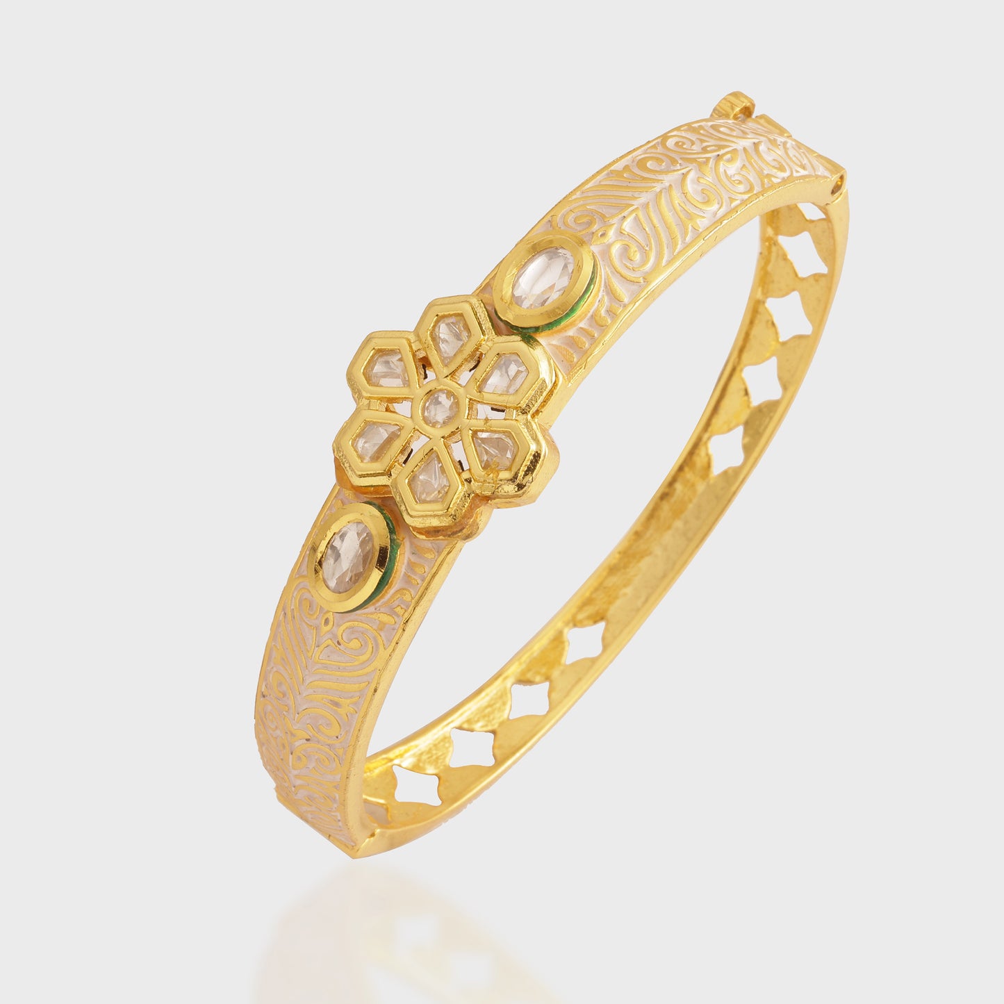 Regal Meenakari Kundan Bracelet