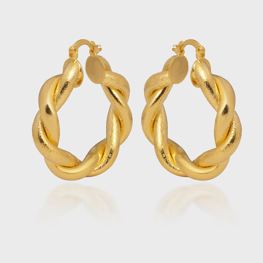 Golden Rope Hoop Earrings