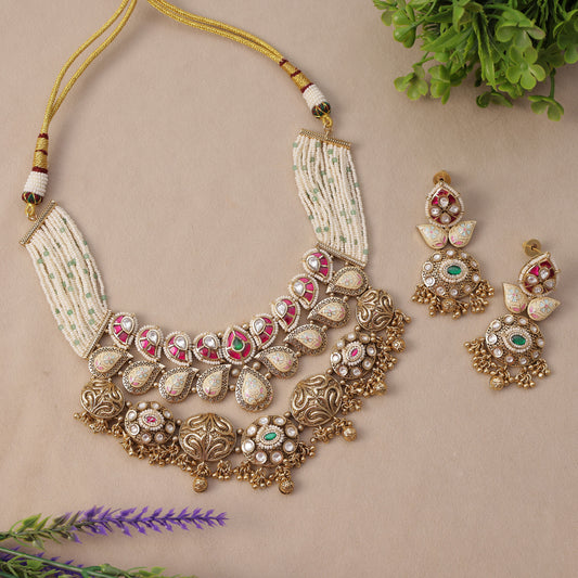 Imperial Paisley Meenakari Choker