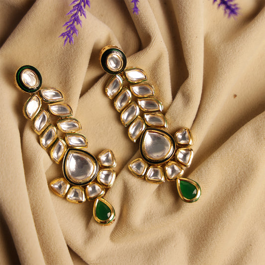 Regal Kundan Polki Long Danglers
