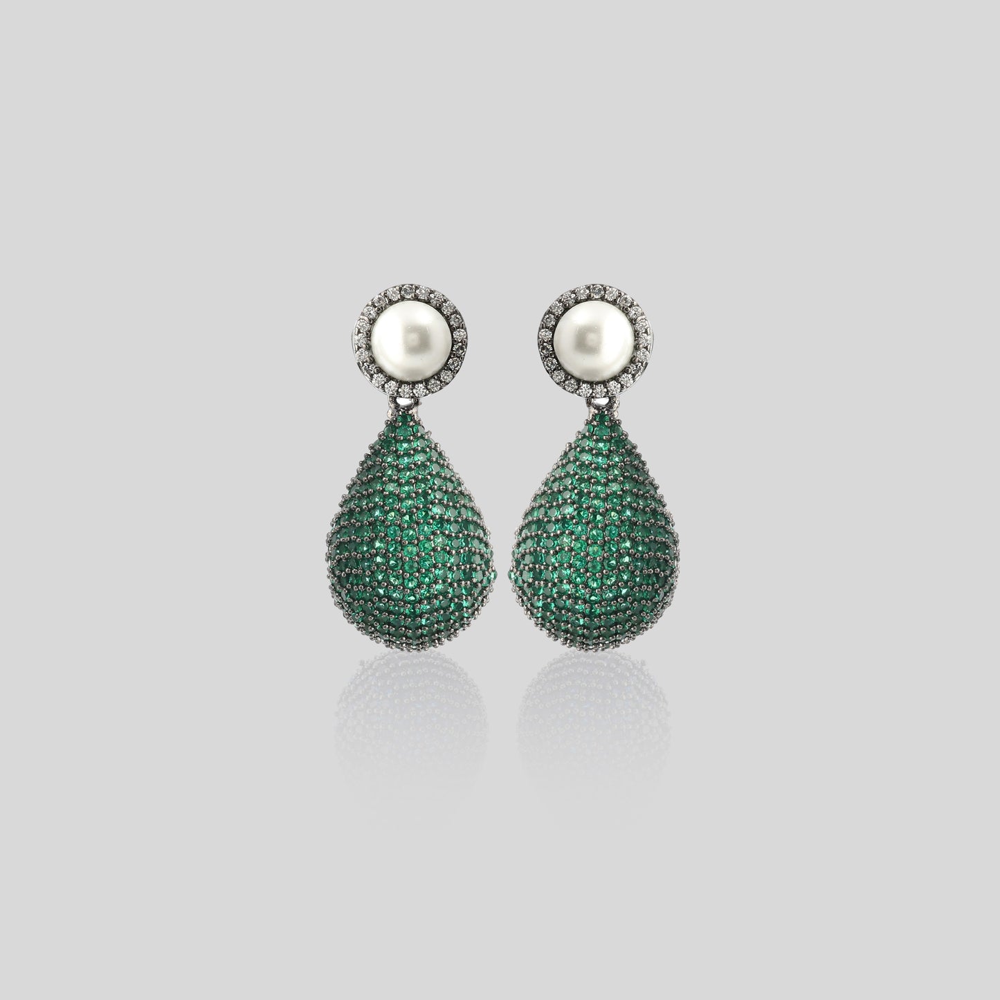 Shimmer Pear Drop Statement Earrings