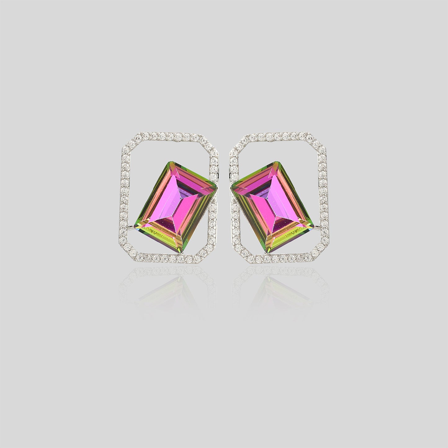 Tilted Radiance Diamond Stud Earrings