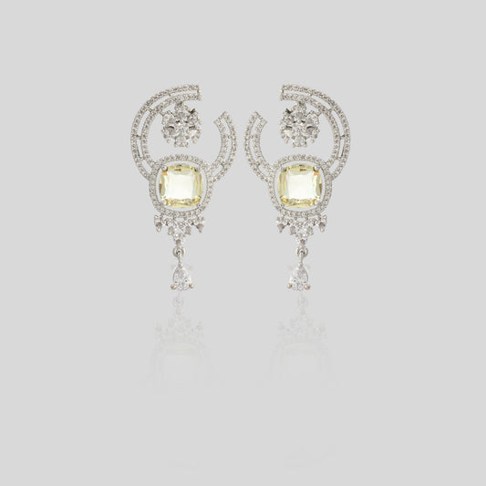 Lemon Radiance Doublet Square Earrings