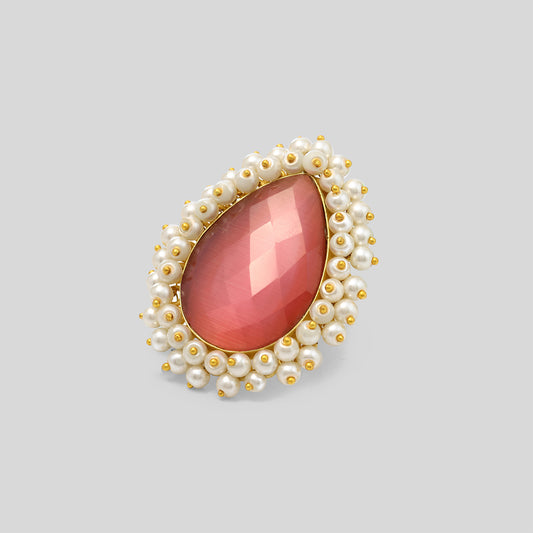 Blush Paisley Cocktail Ring