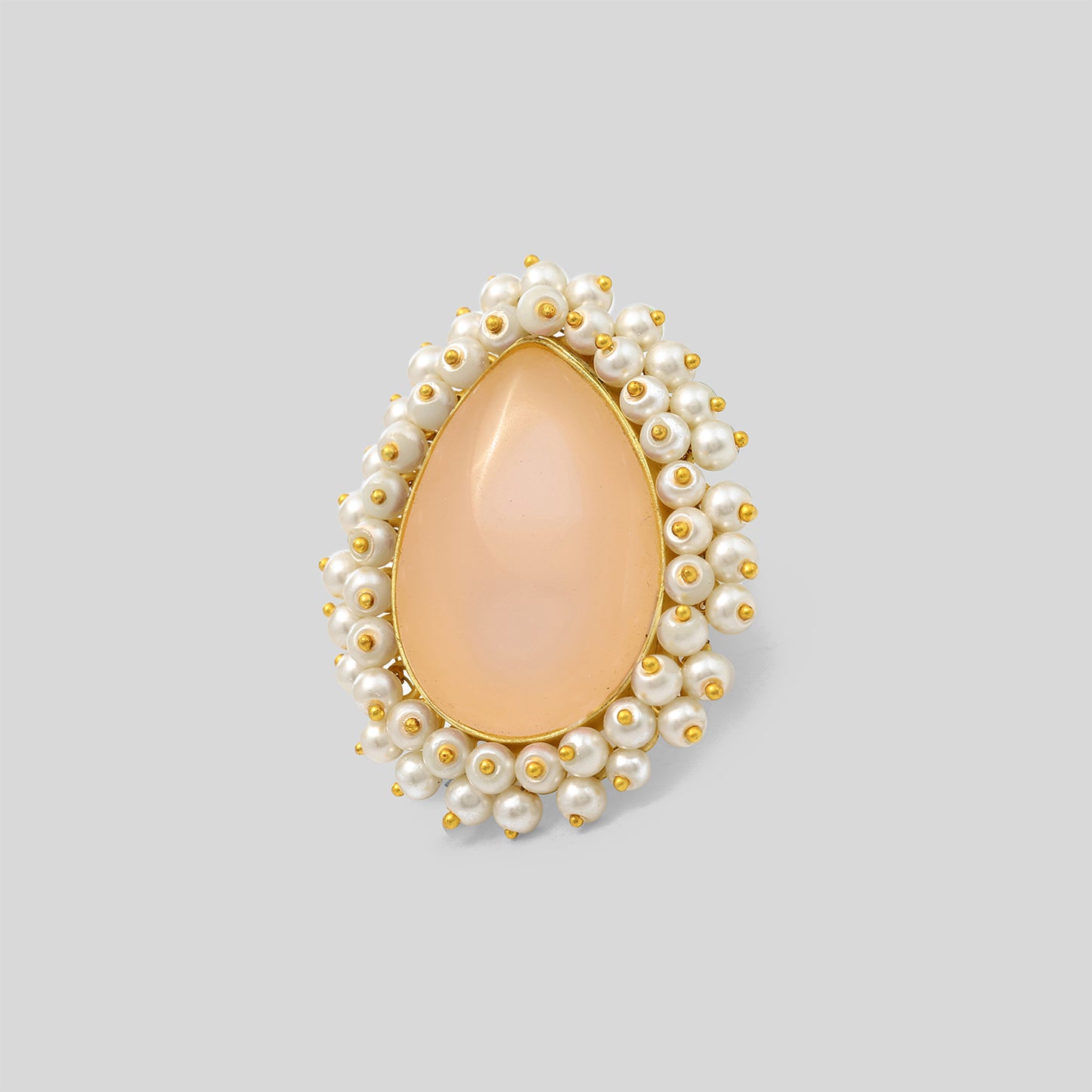 Celestine Peach Stone Ring