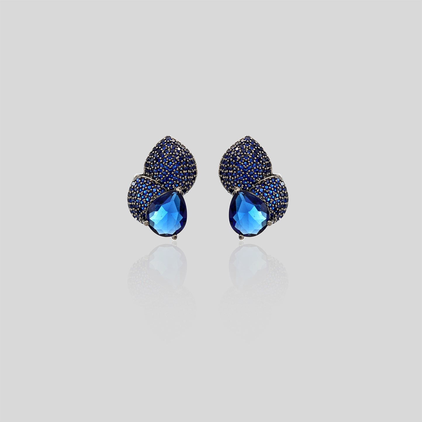 Dual Leaf Shimmer Drop Earrings