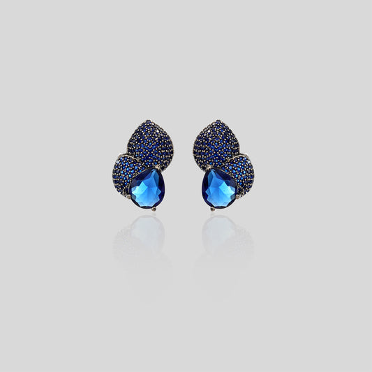 Dual Leaf Shimmer Drop Earrings