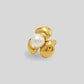 Golden Pearl Floral Ring