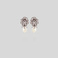 Blush Crystal Pearl Drop Earrings - Pink