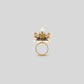 Maroon Regal Kundan Crown Ring