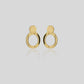Golden Oval Loop Earrings