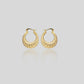 Golden Crossover Hoop Earrings