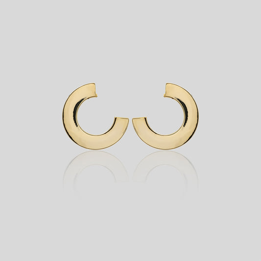 Golden Half-Circle Hoop Earrings