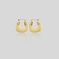 Ivory Ceramic Gold Hoop Earrings