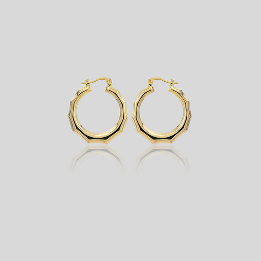 Golden Bent Ring Earrings