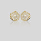 Golden Lotus Pearl Earrings