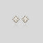 Silver Mother of Pearl Box Stud Earrings