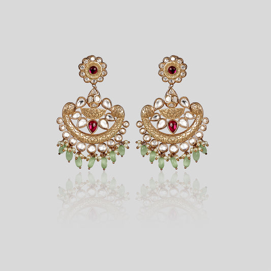 Imperial Kundan Chandbaali Earrings