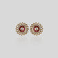 Regal Ruby Kundan Bloom Earrings