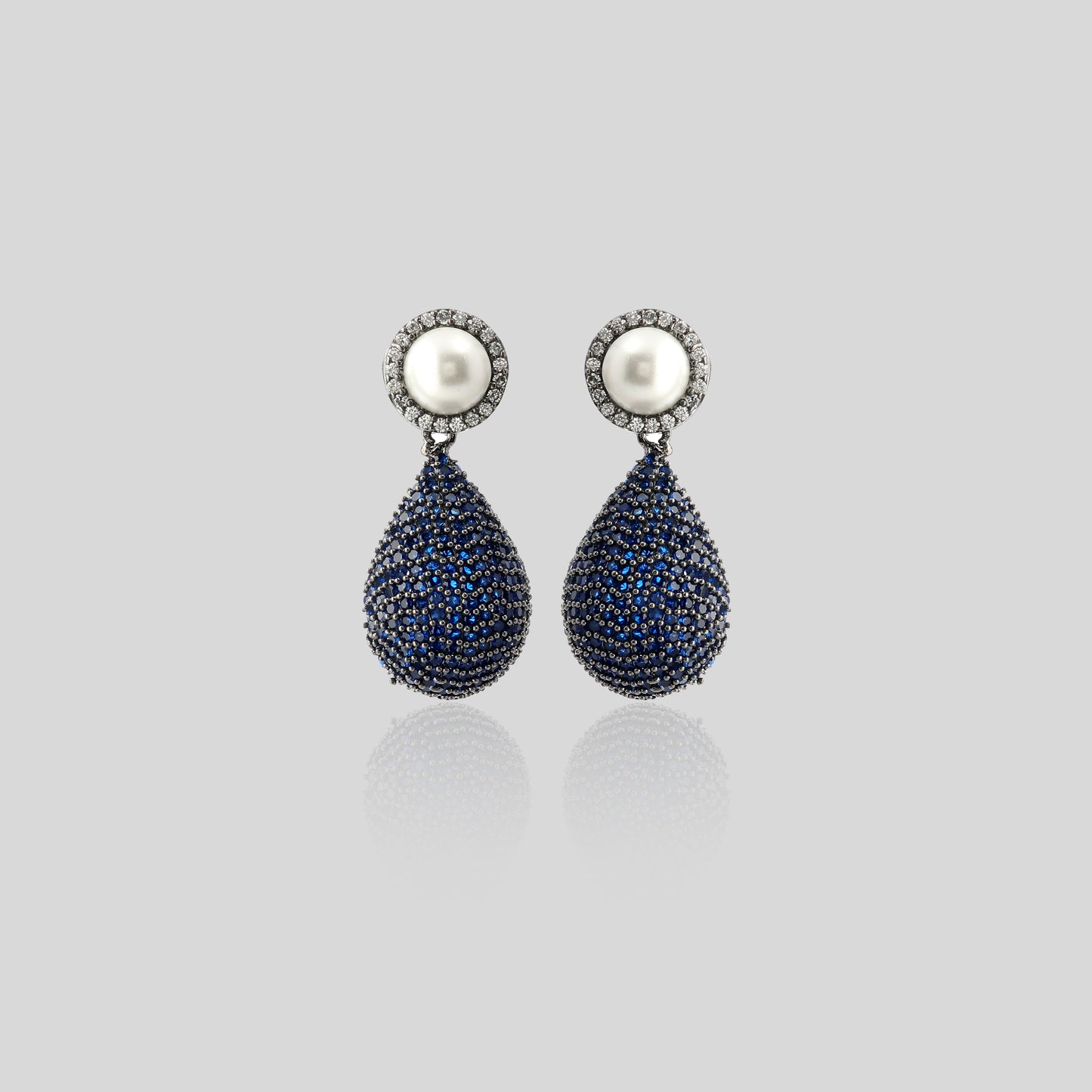 Shimmer Pear Drop Statement Earrings