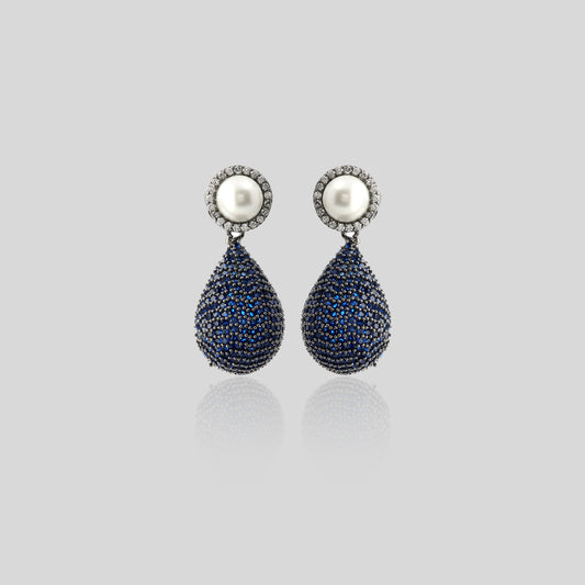 Shimmer Pear Drop Statement Earrings