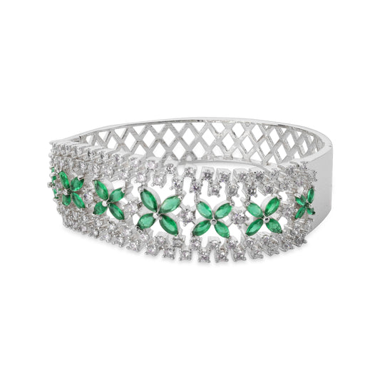 Emerald Floral Band Bracelet