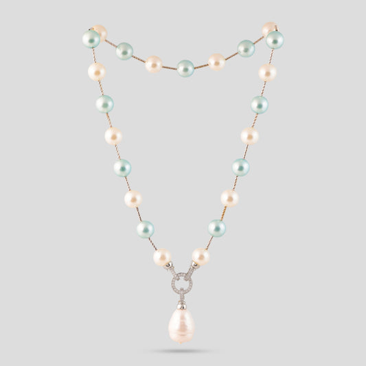 Multi Colour Pearl Strand Necklace