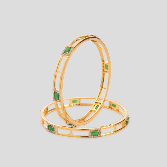 Diamond and Emerald Gold Bangles