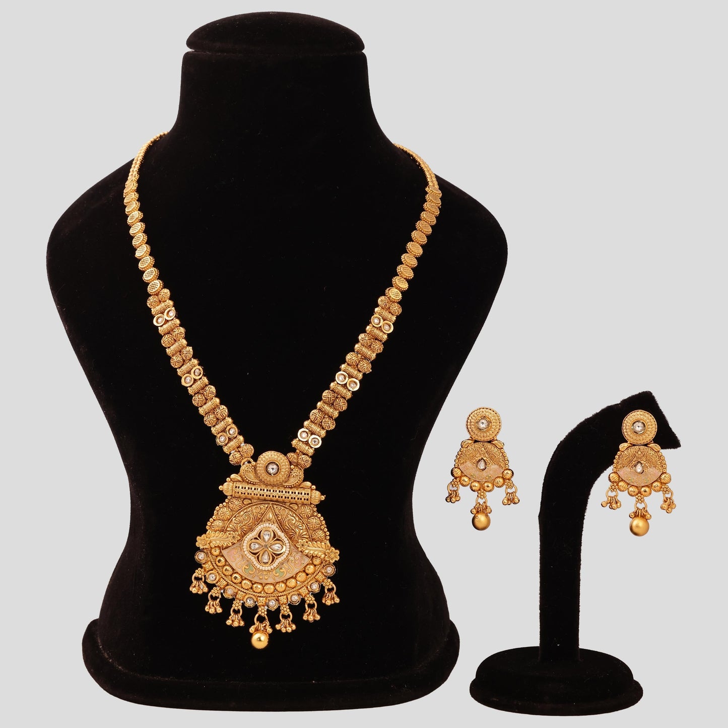 Kundan Polki Temple set
