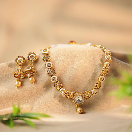 Heritage Polki & Beeds Necklace