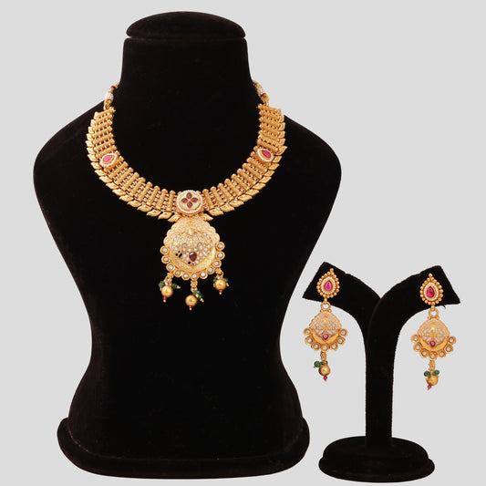 Heritage Leaf Cut Bridal Necklace