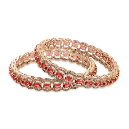 Ruby Diamond Silever Bangles